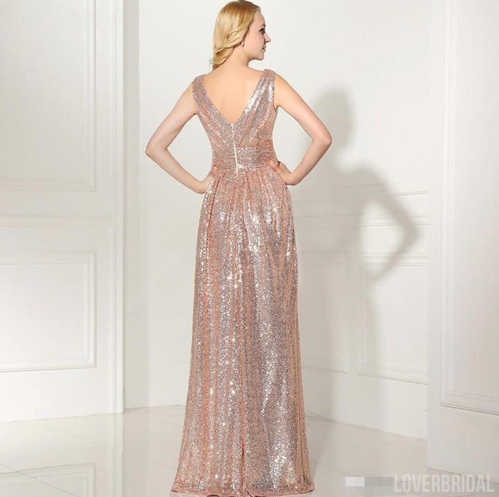 Mismatched Rose Gold Sequin Cheap Bridesmaid Dresses Online, WG777