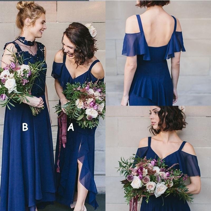 Mismatched Royal Blue Cheap Bridesmaid Dresses Online, WG775