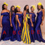 Mismatched Royal Blue Mermaid Cheap Long Bridesmaid Dresses,WG1242