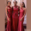 Mismatched Sexy Mermaid Dark Red Cheap Long Bridesmaid Dresses Gown, WG883