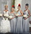 Mismatched Silver A-line Cheap Long Bridesmaid Dresses Online,WG1067