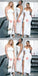 Mismatched Simple White Mermaid Cheap Long Bridesmaid Dresses,WG1187