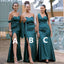 Mismatched Teal Mermaid High Slit Long Bridesmaid Dresses Gown Online,WG950