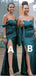 Mismatched Teal Mermaid High Slit Long Bridesmaid Dresses Gown Online,WG950