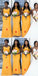 Mismatched Yellow Mermaid Cheap Long Bridesmaid Dresses,WG1233