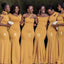 Mismatched Yellow Mermaid Sweetheart Cheap Long Bridesmaid Dresses,WG1139