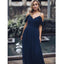 Navy Blue Chiffon Off Shoulder Long Bridesmaid Dresses Online, Cheap Bridesmaids Dresses, WG747