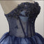 Navy Blue See Through Homecoming Prom Dresses, Affordable Corset Back Short Party Prom Dresses, Perfect Homecoming Dresses, CM234