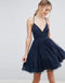 Navy Halter Blue Cheap 2018 Homecoming Dresses Under 100, CM404