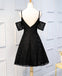 Off Shoulder Black Lace Cheap Short Homecoming Dresses Online, CM664