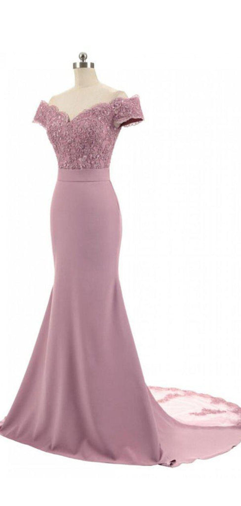 Off Shoulder Duty Rose Mermaid Cheap Bridesmaid Dresses Online, WG771