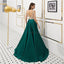 Off Shoulder Emerald Green Beaded Evening Prom Dresses, Evening Party Prom Dresses, 12079