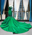 Off Shoulder Green Lace Mermaid Long Evening Prom Dresses, Evening Party Prom Dresses, 12280