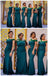 Off Shoulder Green Mermaid Applique Long Cheap Bridesmaid Dresses Online, WG652