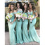 Off Shoulder Green Mermaid Long Bridesmaid Dresses Online, Cheap Bridesmaids Dresses, WG703