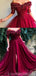 Off Shoulder Hand Made Flower Long Evening Prom Dresses With Pockets, Cheap Custom Party Prom Dresses, 18608