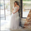 Off Shoulder Lace Applique Plus Size Wedding Dresses Online, Cheap Bridal Dresses, WD647