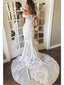 Off Shoulder Lace Mermaid Wedding Dresses, Cheap Wedding Gown, WD685