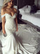 Off Shoulder Lace Mermaid Wedding Dresses, Lace Wedding Gown, WD696