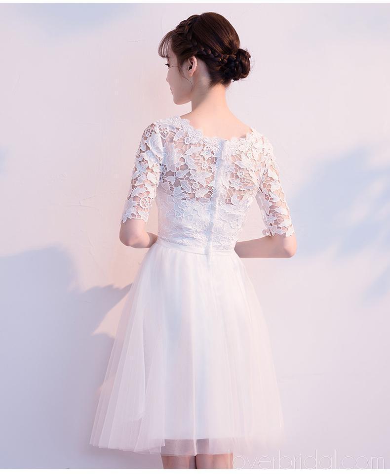 Off Shoulder Lace Short Sleeves Cheap Homecoming Dresses Online, Cheap Short Prom Dresses, CM798