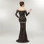 Off Shoulder Long Sleeves Black Sparkly Mermaid Long Evening Prom Dresses, Evening Party Prom Dresses, 12014