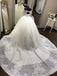 Off Shoulder Long Sleeves Lace Chapel Tail Scoop A line Wedding Dresses Online, WD406