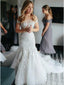 Off Shoulder Mermaid Lace Cheap Wedding Dresses Online, Cheap Mermaid Bridal Dresses, WD446