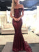 Off Shoulder Mermaid Sequin Cheap Long Evening Prom Dresses, Cheap Sweet 16 Dresses, 18387