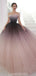 Off Shoulder Ombre Ball Gown Long Evening Prom Dresses, Evening Party Prom Dresses, 12199