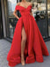 Off Shoulder Red Cheap Long Evening Prom Dresses, Evening Party Prom Dresses, 12293