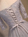 Off Shoulder Short Sleeve Gary Lace Homecoming Prom Dresses, Affordable Short Party Prom Dresses, Perfect Homecoming Dresses, CM269