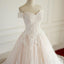 Off Shoulder Short Sleeve Lace A line Wedding Bridal Dresses, Affordable Custom Made Wedding Bridal Dresses, WD271