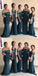 Off Shoulder Teal Mermaid Sequin Bodice Cheap Long Cheap Bridesmaid Dresses Online, WG641