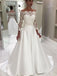 Off The Shoulder Long Sleeves A-line Wedding Dresses, Cheap Wedding Gown, WD713