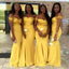 Off The Shoulder Yellow Mermaid Long Bridesmaid Dresses Online, WG794