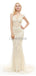 Off White Seen Through Scoop Lace Beaded Mermaid Evening Prom Dresses, Evening Party Prom Dresses, 12048