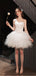 Off White Sweetheart Short Homecoming Dresses,Cheap Short Prom Dresses,CM888