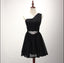 One Shoulder Black Homecoming Prom Dresses, Affordable Short Party Corset Back Prom Dresses, Perfect Homecoming Dresses, CM230