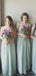 One Shoulder Chiffon Sage Bridesmaid Dresses Online, WG784