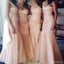 One Shoulder Mermaid Tulle Inexpensive Long Wedding Bridesmaid Dresses, WG326