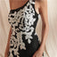 One Shoulder Ruffle Black Mermaid Evening Prom Dresses, Evening Party Prom Dresses, 12075