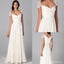 Online Charming Beaded Cap Sleeve Chiffon Long White Dresses For Wedding Party Gown, WG20