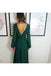 Open Back Long Sleeves Green Chiffon Cheap Bridesmaid Dresses Online, WG760