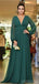 Open Back Long Sleeves Green Chiffon Cheap Bridesmaid Dresses Online, WG760