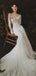 Open Back Long Sleeves Lace Mermaid Wedding Dresses Online, Cheap Bridal Dresses, WD631