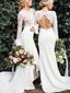 Open Back Long Sleeves Mermaid Cheap Wedding Dresses Online, Cheap Bridal Dresses, WD545