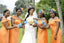 Orange Mermaid Off Shoulder Cheap Long Bridesmaid Dresses,WG1321