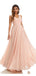 Pink A-line Straps V-neck Cheap Chiffon Long Bridesmaid Dresses,WG1423