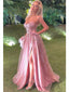 Pink A-line Sweetheart High Slit Maxi Long Prom Dresses,Evening Dresses,12956