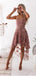 Pink Floral Spaghetti Straps Short Homecoming Dresses Online, Cheap Short Prom Dresses, CM857